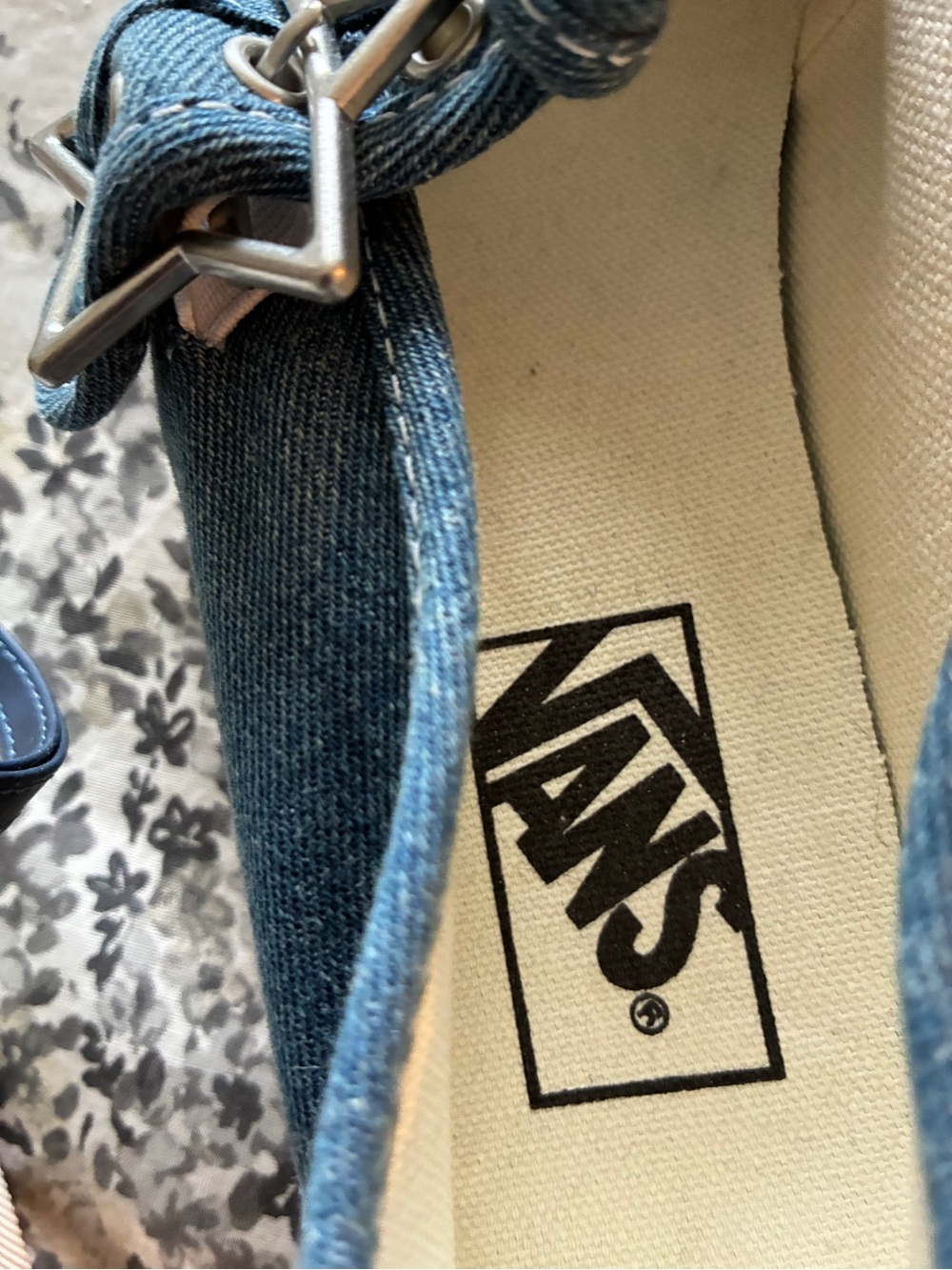 Vans women’s size eight Denim Mary Jane Sneakers - Blue and White NEW! - Picture 3 of 9